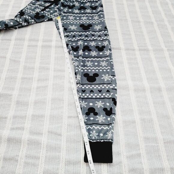 Disney Womens Mickey Mouse Snowflake Fleece Pajama Set Size X-Small Grey Black - Picture 13 of 16